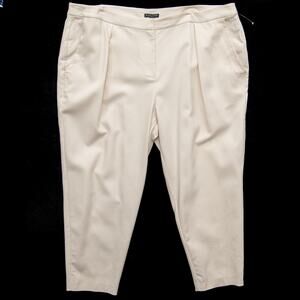 Eileen Fisher Bone Pleated Ankle Pants Size 20